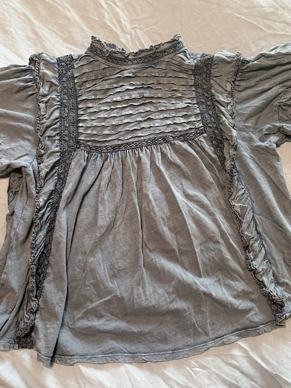 Free People Boho Lace Flowy Shirt